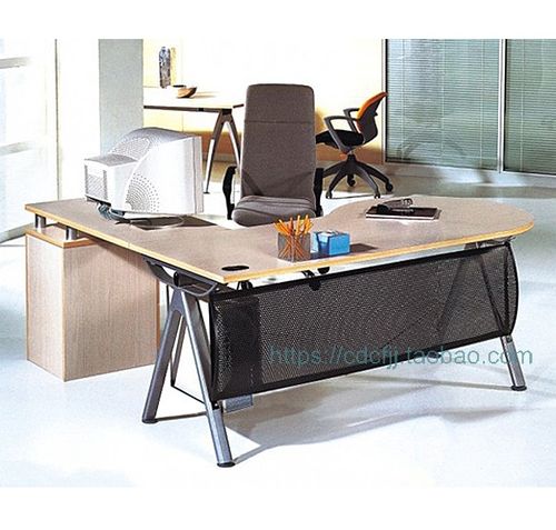 成都板式办公家具钢木班台现代主管桌经理老板桌人字钢架厂家定制